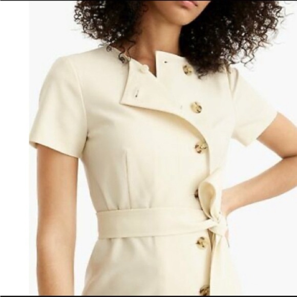 J Crew Short Sleeve Italian Trench Dress - Picture 1 of 8